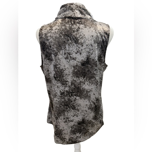 Ann Taylor Black and Gray Patterned Cowl Neck Top - Picture 4 of 6